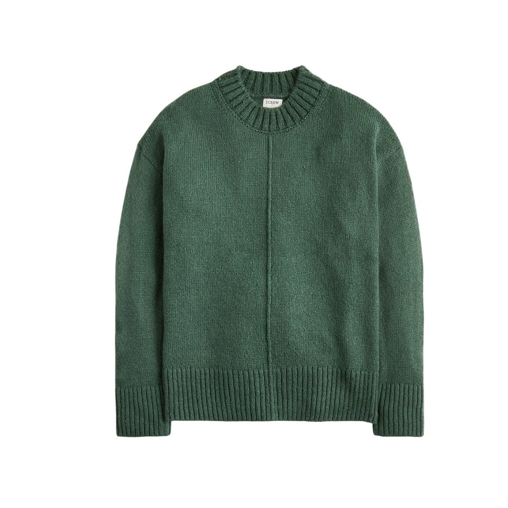 J CREW Mockneck boyfriend sweater nwt size medium green